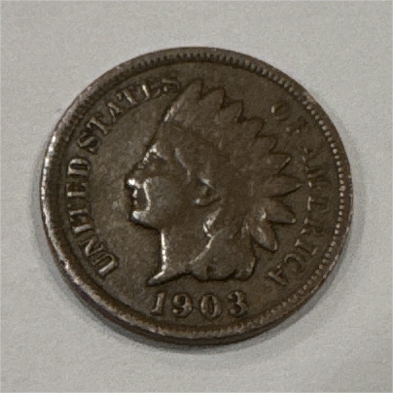1903 Indian Head Small Cent BN Bronze Business StrikeKM#90 with the AM touching