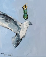 Peace Dove War Nuke Satire Painting Art PRINT Artwork By Jose Trujillo