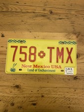 Vintage New Mexico Land of Enchantment US Car License Plate 758 TMX