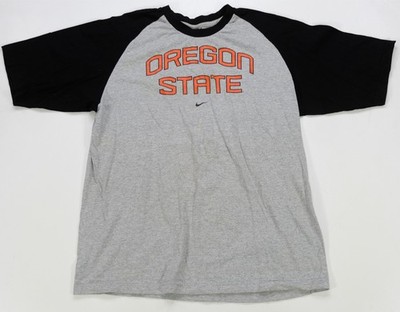 Rare VTG NIKE Team Oregon State Beavers Baseball T Shirt 90s 2000s Gray Black L