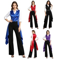Women Steampunk Medieval Gothic Medieval Coat Waistcoat Suit Vest for Halloween
