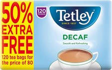 Tetley Decaf Tea Bags X120 0.07 per strip