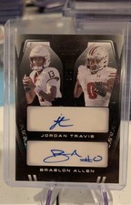 2024 Leaf Trinity - Dual Autographs Jordan Travis, Braelon Allen Black 1/1 Super