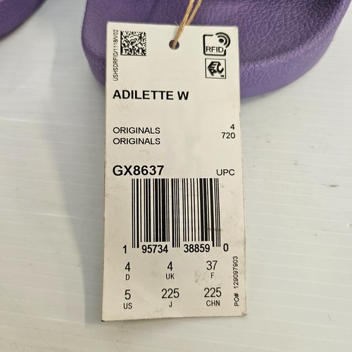 Adidas Purple/White Slides / sandals Sz 5 - Picture 10 of 10
