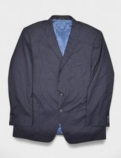 Jos A Bank Blazer 46R Navy Pinstripe Wool Reserve Suit Jacket Vitale Barberis