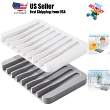 2PCS Self Draining Soap Dishes,  Silicone Soap Holder & Saver for Shower, Bat...