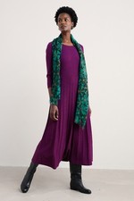 Seasalt Women's Regular Folk Song Knitted Midi Dress Amethyst