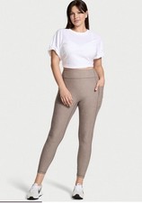 NWT Victoria  s Secret VSX Luxmarl Leggings Taupe Size L/G 25 inch inseam.