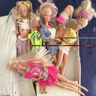 Vintage Barbie Fashion Dolls Lot Blonde Hair Blue Eyes Outfits Case