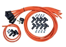 Ton's 90* Angled 8mm Orange Spark Plug Wires Universal Chevy GM HEI distributor