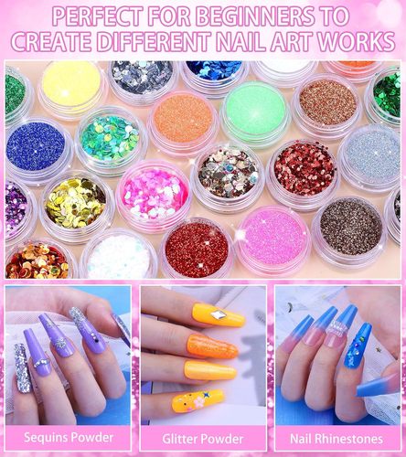 Acrylnagelset mit Bohrer, Acrylnagelset für Anfänger mit allem UV L - Bild 4 von 12
