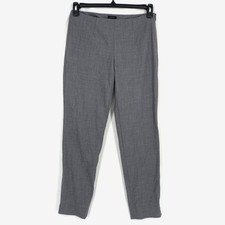 Theory Womens Size 4 Career Pants Gray Mid Rise Ankle Length Wool Elastane Zip