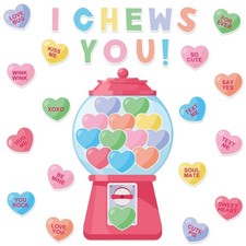 40Pcs Valentine's Day Cut-Out Bulletin Board Decor with Glue Point Colorful G...