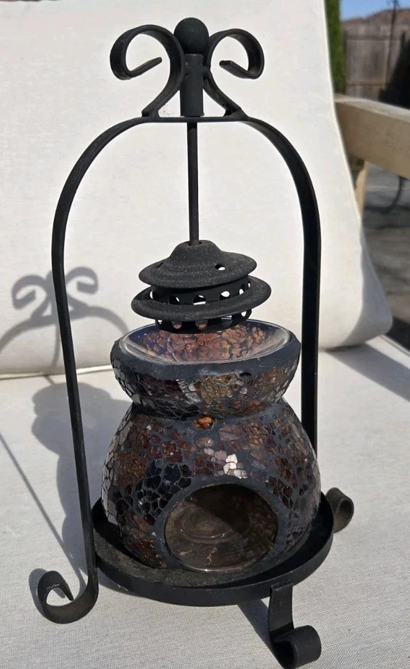 "Linterna de vela decorativa de mosaico de vidrio 11""" Foto 2 de 3