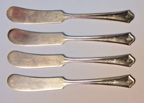 4er Set Vintage Simeon L. & George H. Rogers Buttermesser Lois-Lenox Smoking - Bild 1 von 4