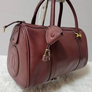 バッグ Vintage Cartier suede leather Boston bag Cartier Suede Boston Bag