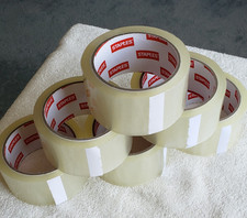 6 ROLLS STAPLES PACKAGING TAPES, 2" WIDE NEW 54.6 YARDS