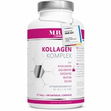 180 Kollagen Kapseln hochdosiert 1000mg mit Hyaluron Gojibeere Biotin und …