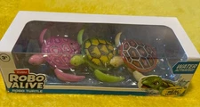 3 PacK Zuru Robo Alive Robo Turtle Robotic Swimming Turtles Green, Orange & Pink