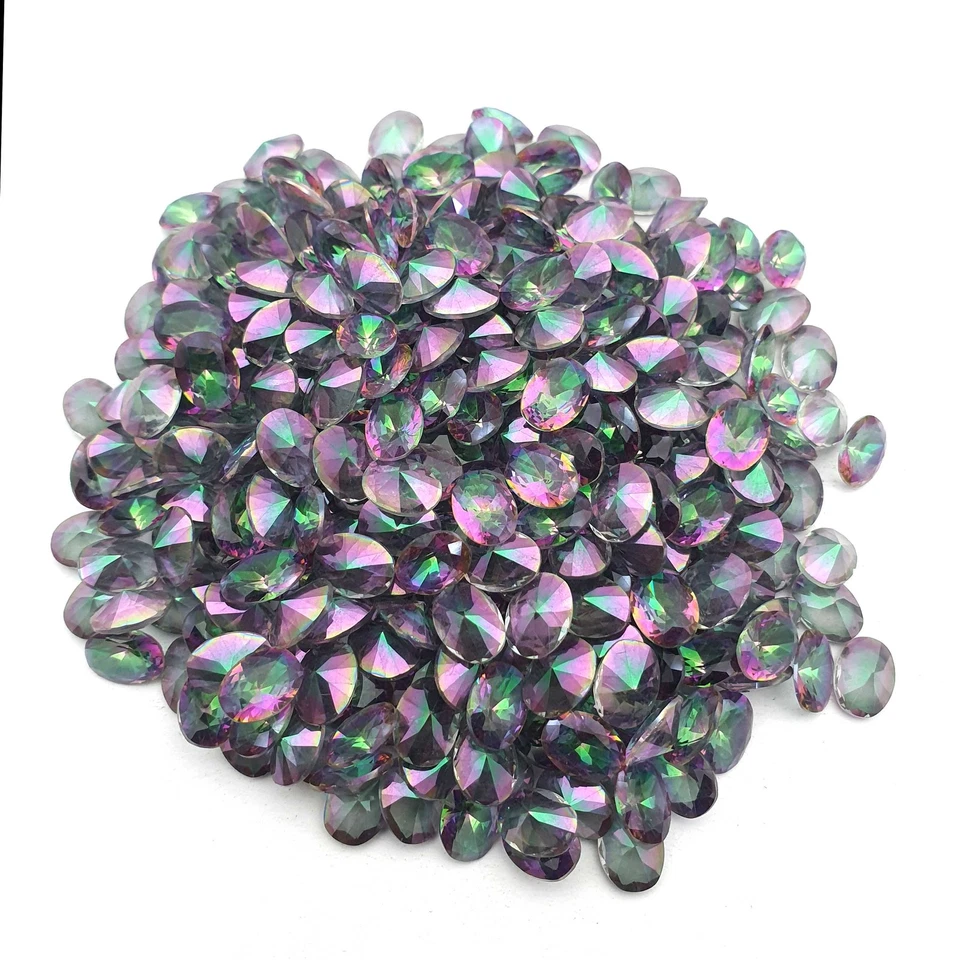 Mystic Quartz Oval Cut Stone Loose Gemstone For Jewelry 124 Pcs 6-8 MM 110 CT - Image 4 of 4