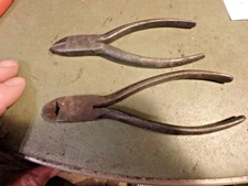 3K -  vintage pair of UTICA side cutters- # 45 &  smaller is BELL system