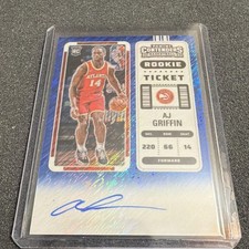 Panini Contenders Prizm Rookie Auto AJ Griffin #129 /21 Atlanta Hawks