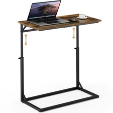 Vagusicc C Shaped End Table, Bedside Couch Side Table, Adjustable Height, Liv...