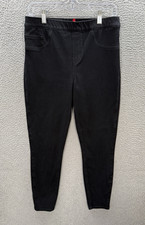 Spanx Jeans Womens Large Black Denim Jean-ish Ankle Leggings Stretch Preppy