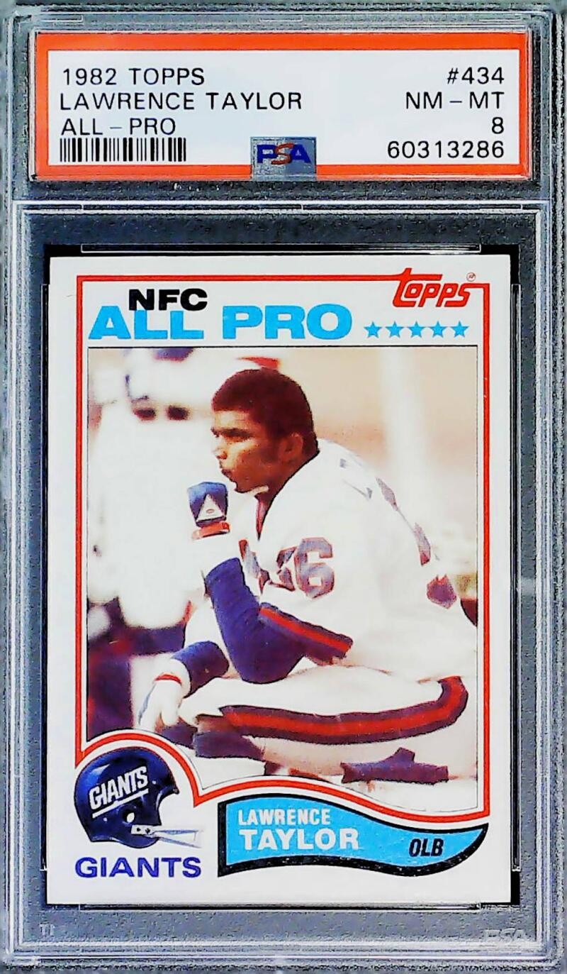 1982 Topps Football #434 Lawrence Taylor All Pro Giants PSA 8 NM-MT Trading Card