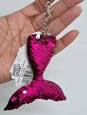 Little Mermaid Tail Glitter Reversible Sequined Key Chain Pendent Purse Bag Tags