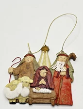 Christian Family Stores Nativity Scene Manger Christmas Ornament Jesus Embellish