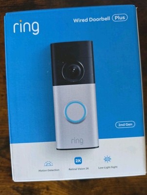 Ring Wired Doorbell Plus(2nd Gen)-2K Retinal Vision 3D Motion Deep Silver**NEW**