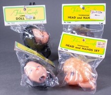 Fibre-Craft Doll Heads  Hands Thumbsucker Lot of 4 NIP