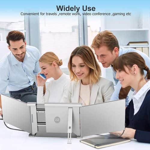 QGE Laptop Screen Extender, 14" 1080P FHD Triple Monitor for Laptop BRAND NEW - Afbeelding 3 van 7