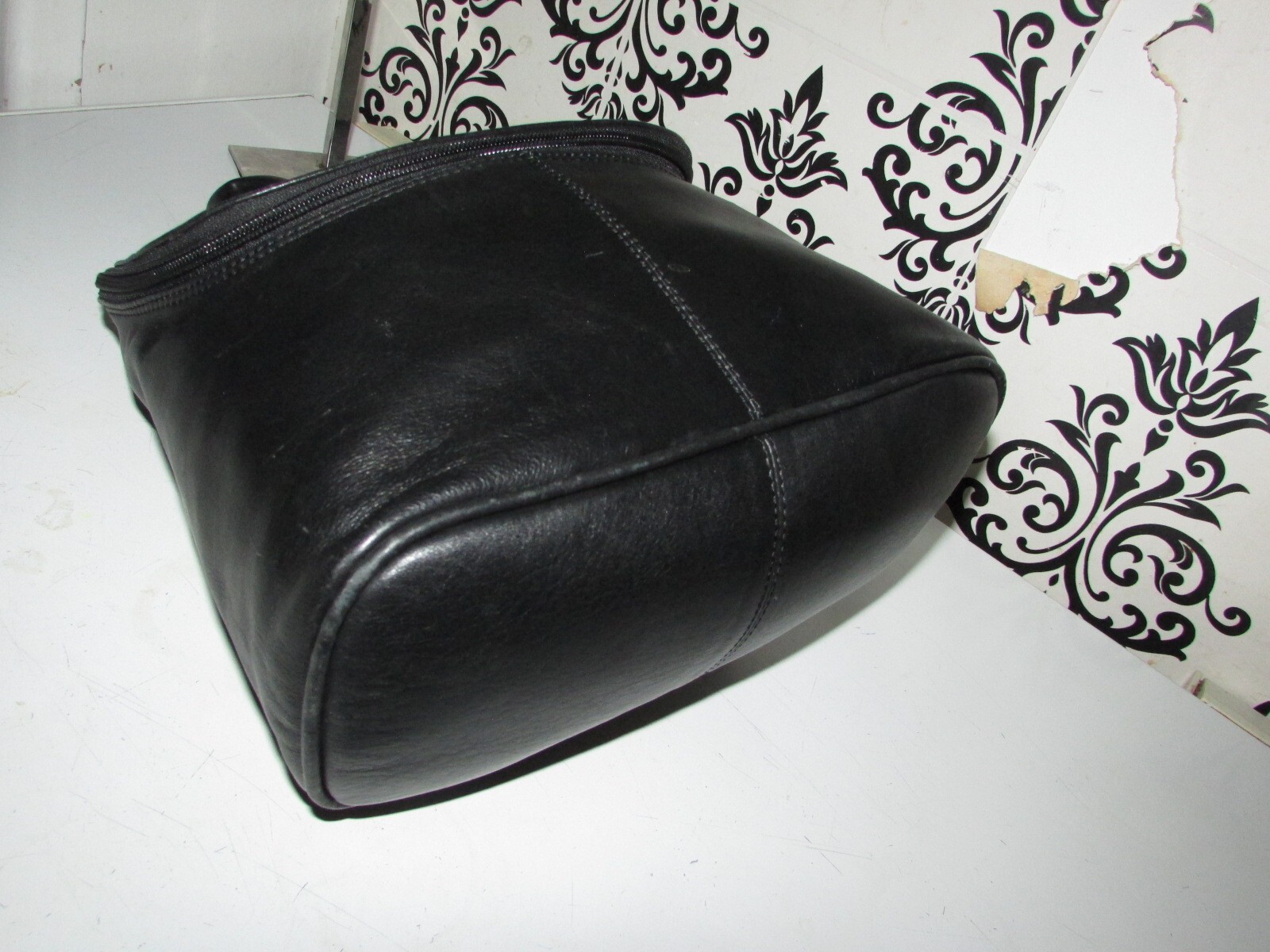 JOBIS REAL LEATHER BLACK BACKPACK RUCKSACK SLOUCH GRAB SHOULDER HANDBAG