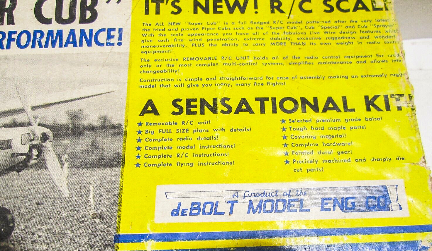 deBolt Live Wire SUPER CUB PLAN + FULL INSTRUCTIONS to Build 56” RC