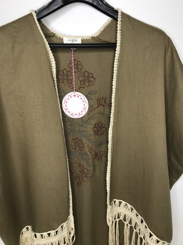 Cárdigan para mujer con cortina UMGEE chal bordado con flecos •talla S/M *nuevo con etiquetas - Imagen 2 de 11