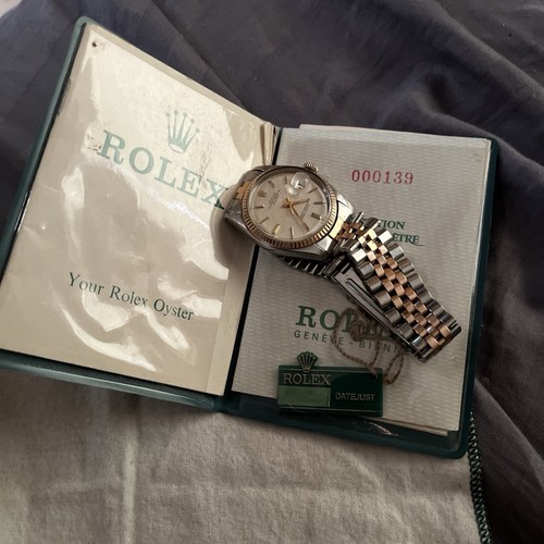 Rolex Watch 1970 Datejust 14k Rose Gold & Stainless Steel Works Excellent 1601