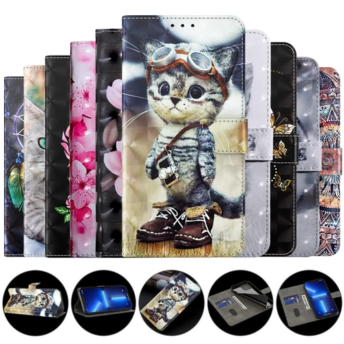 Wolf Dog Flower Cat Wallet Cover Case For Google Pixel 9 8 7 6 9A 8A 7A 6A 5 4A - Picture 5 of 28