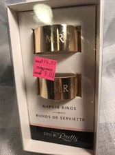 WEDDING Mr. Mrs. goldtone Napkin Rings. NEW engraved For bride groom SALE