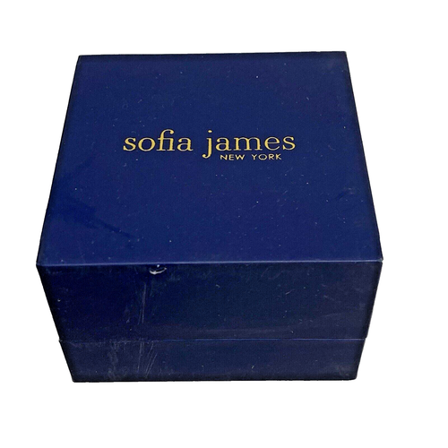 Sophia James Silver Plated Pierced Earrings Austrian Crystal Hoops New in Box - Picture 3 of 6
