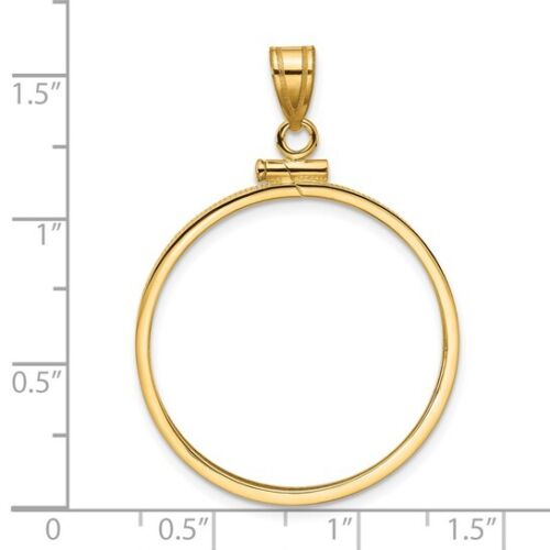 14K ECHT Gold 1/2 oz American Eagle Schraubverschluss Münze Einfassung Anhänger Charm 27x2,3 mm - Bild 3 von 10