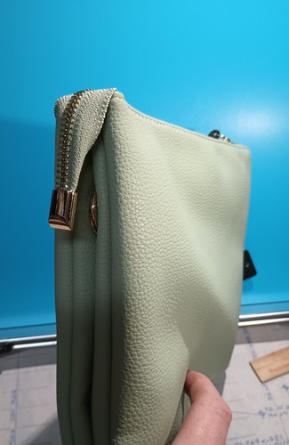 M.C. Sage Pebble Grain Vegan Leather 3-Compartment Clutch, Crossbody & Wristlet - Picture 8 of 11