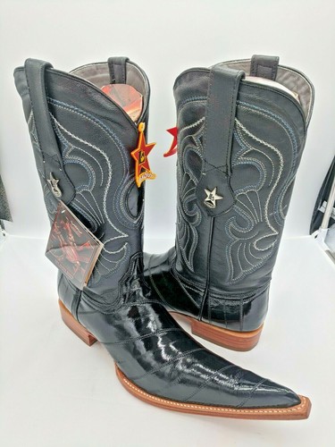 Men's Cowboy Boots Genuine Eel Skin 