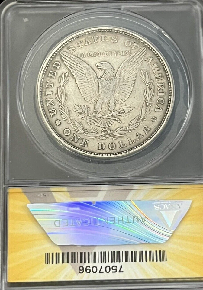 1878 8TF VAM 8 HOT 50 MORGAN SILVER DOLLAR ANACS XF 40 DETAILS KEY DATE COIN - Image 4 of 4