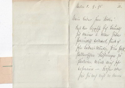 Handwritten letter Minister Freiherr von Berlepsch to Krohn from Detmold 1895