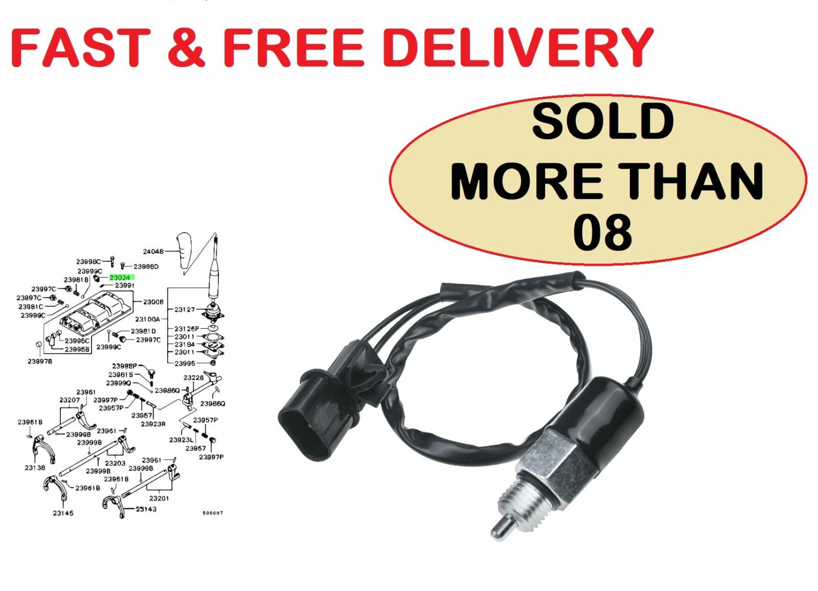REVERSE LAMP SWITCH SENSOR FOR MITSUBISHI SHOGUN SPORT L200 2.5TD 4D56 1996-2007