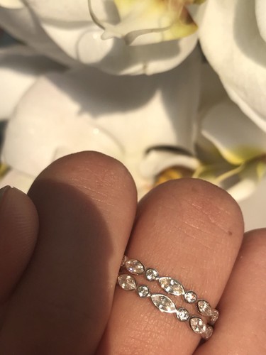 14k Solid Yellow Gold Eternity Stackable Ring Endless Wedding Band Lab Created - Picture 9 of 12