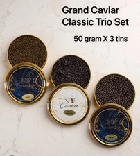 Grand Caviar Holiday Set 50g*3Tins(Kaluga,Osetra,White Sturgeon)-1-2dayAir