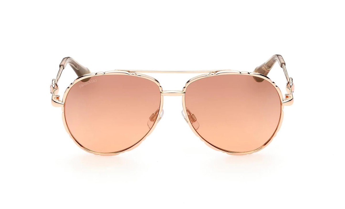 SWAROVSKI SK338 33F Rose Gold Aviator Metal Sunglasses Frame  display picture 2